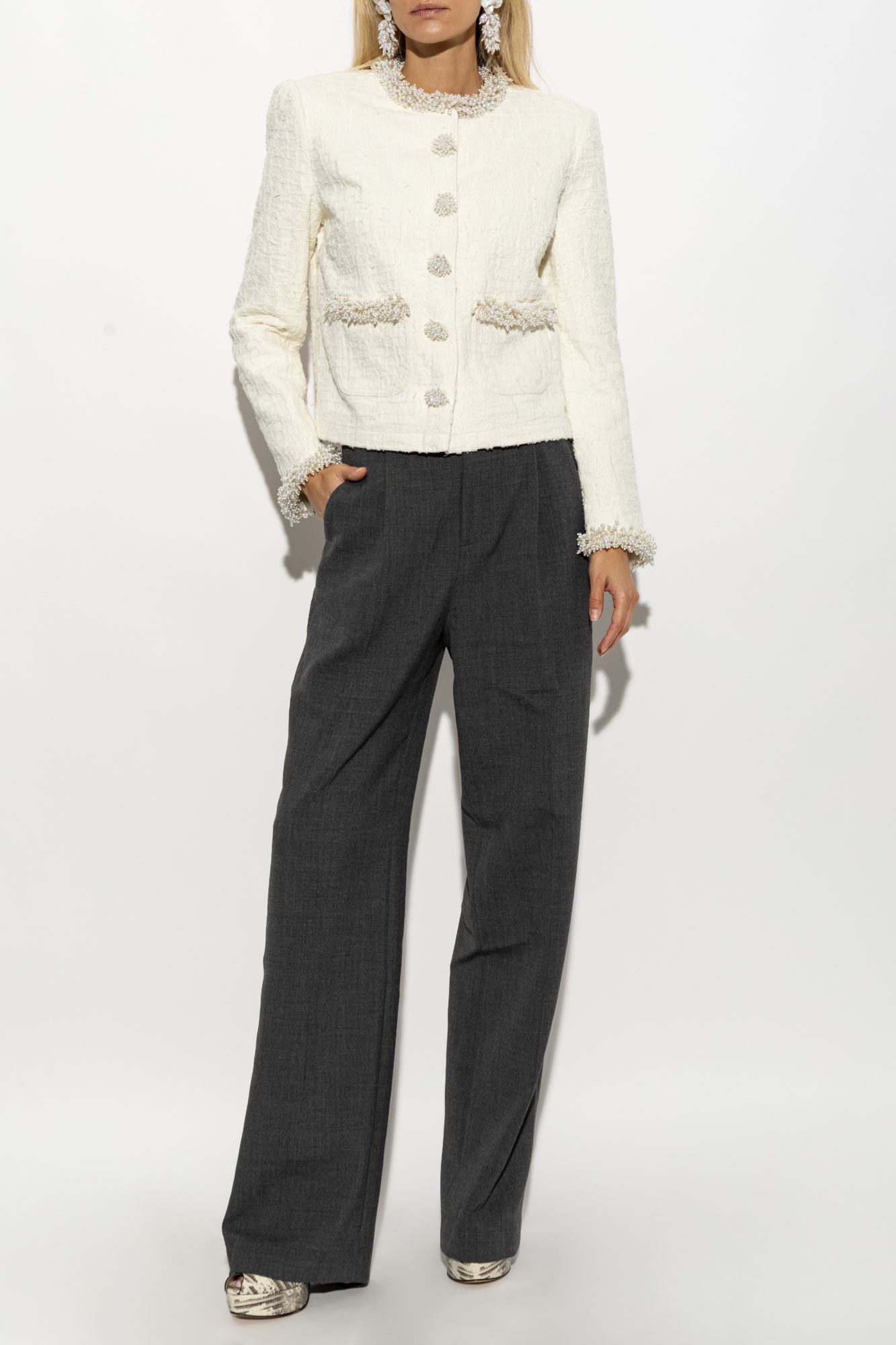 Self-Portrait Textured denim jacket | Women's | Vitkac